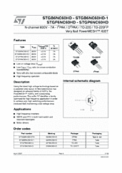 DataSheet STGF6NC60HD pdf